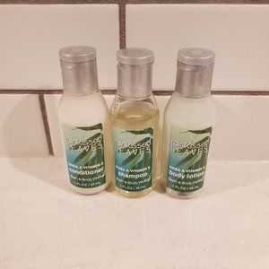 Bath Body Works Rainkissed Leaves Shampoo Conditioner Body Lotion Travel Set NEW